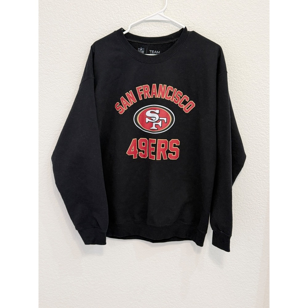 NFL Team Apparel San Francisco 49ers Crewneck Sweatshirt Black Unisex Medium NWT